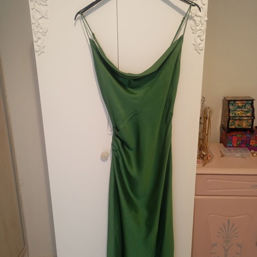 Satin sleep dress Zara like new, viscose, green, XS