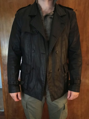 Zara Man trench coat black, size L, like new