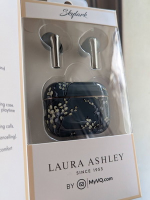Laura Ashley Skylark wireless earbuds new, sealed, Pussy Willow Grey