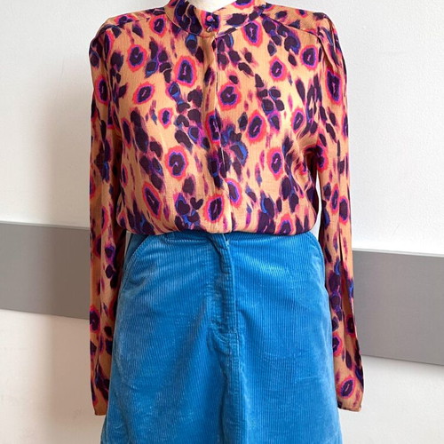 Arket blue skirt and Dante 6 colorful blouse like new