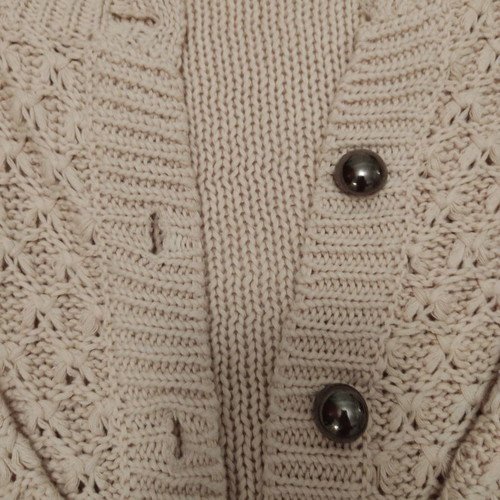 Beige cardigan used, size L with metal buttons