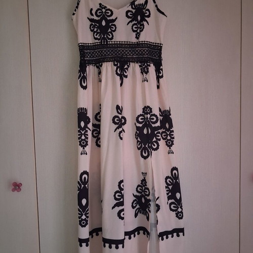 Maxi summer dress new, boho style, black and white