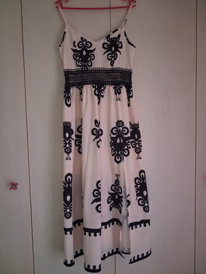 Maxi summer dress new, boho style, black and white