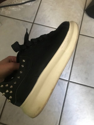 Leather shoes with studs used, size 42, black