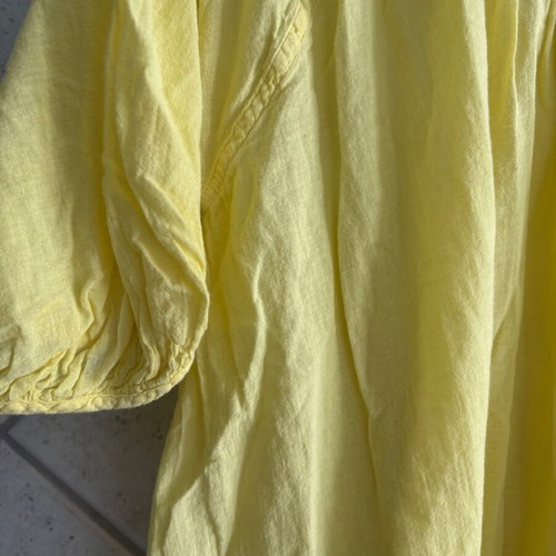 Rabens Saloner yellow cotton oversized dress tunic, S