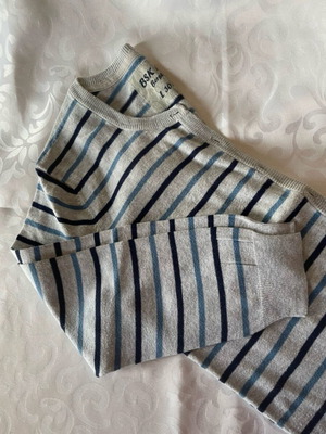Bershka thin gray cardigan with blue stripes like new, size L