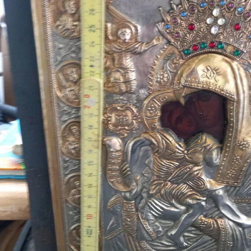 Axion Esti silver-gilded icon used 31x22.5cm