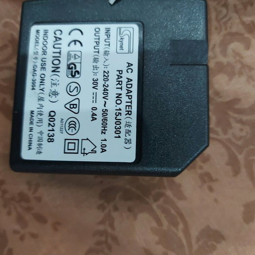 Power adapter 30V 400mA with cable like new
