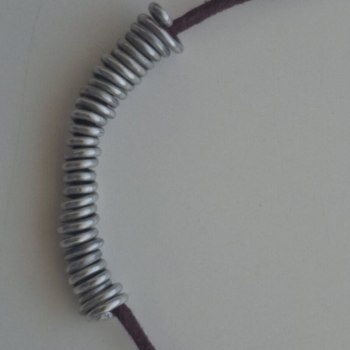 Handmade leather necklace with wire