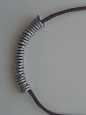 Handmade leather necklace with wire