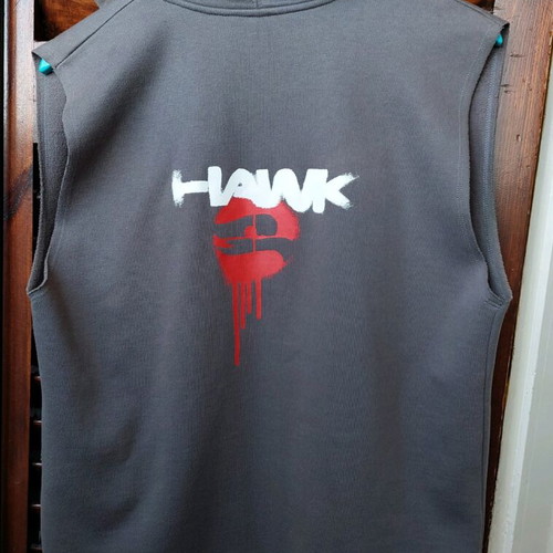 Hawk Sleeveless Zip Hoody Sweat like new, gray, size M