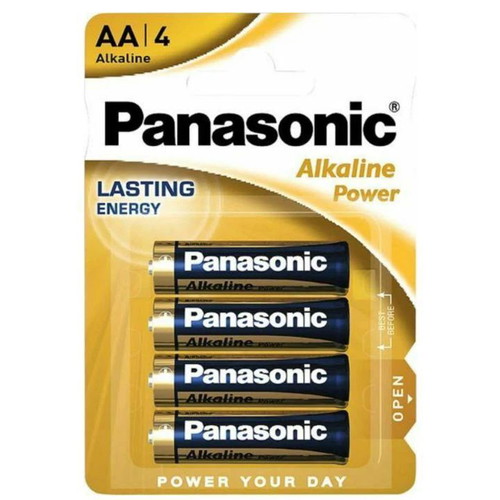 Panasonic Alkaline Power AA Batteries 1.5V Pack of 4 New