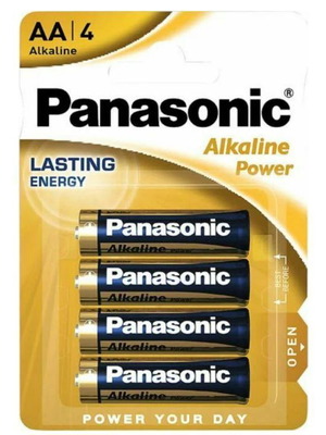 Panasonic Alkaline Power AA Batteries 1.5V Pack of 4 New