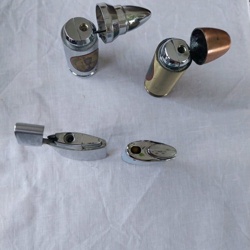 Vintage gas refillable lighters used, pack of 4