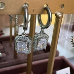 Earrings new, silver color