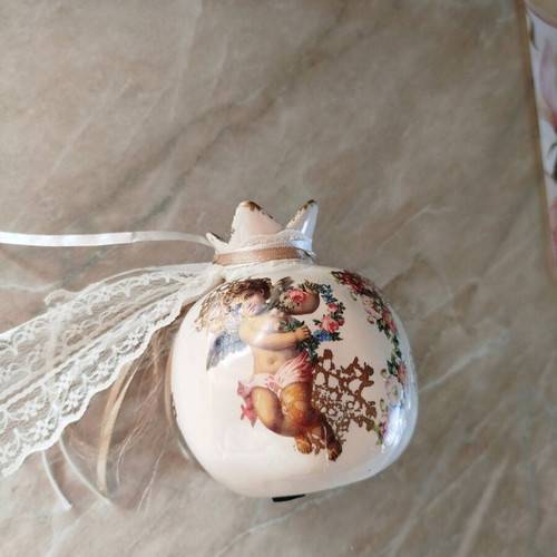 Vintage style pomegranate bibelot angel used
