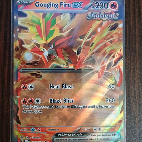 Gouging Fire ex Pokemon card like new