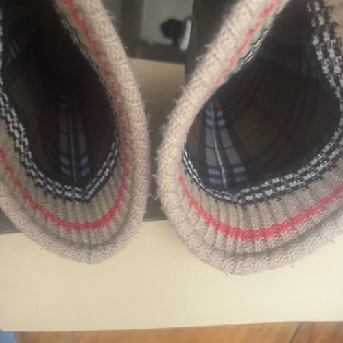 Burberry black rain boots with check lining size 38 like new