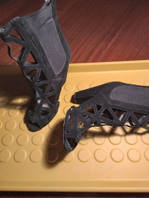 Peep toe black suede ankle boots A To Z Greek like new, size 38