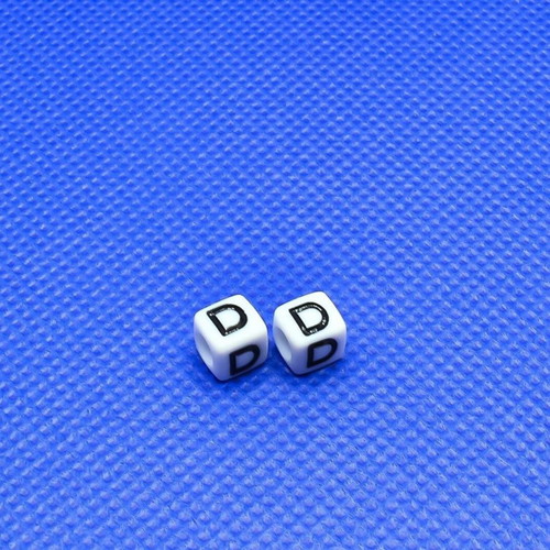 Acrylic Letter D Beads 6mm New, Pack of 100