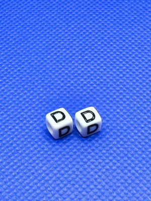 Acrylic Letter D Beads 6mm New, Pack of 100