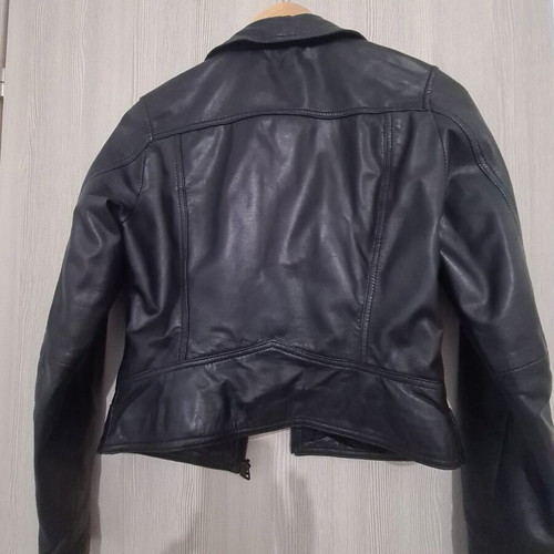 Biker leather jacket Goosecraft like new, black, XS