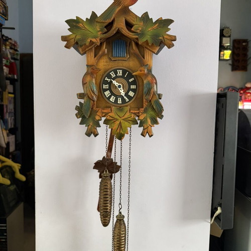 German Cuckoo Clock used, digital display, wall-mounted