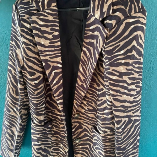 Shein leopard print blazer jacket new, size S, velvet-like