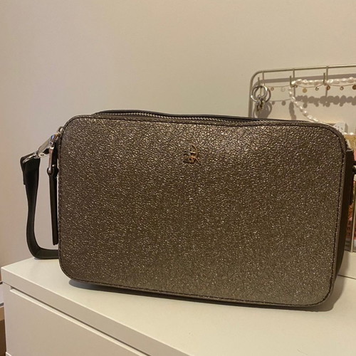 Brown crossbody bag new with glitter effect