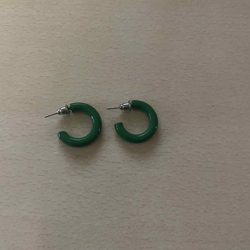 Green earrings used, pair