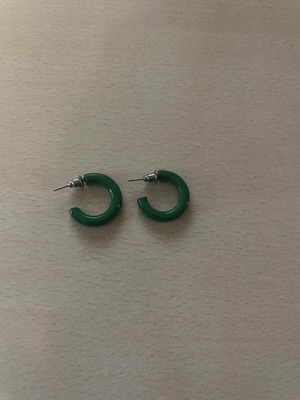 Green earrings used, pair