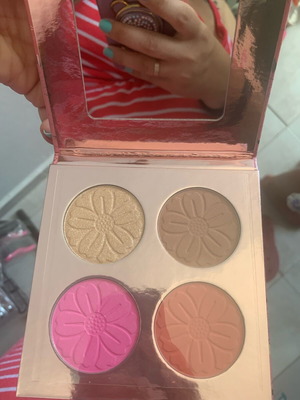 Παλέτα ρουζ και προσώπου νέα με 4 συμπιεσμένες πούδρες