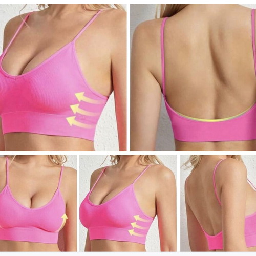 Women's Hot Pink Sportswear Activewear Gym Yoga Bra Size Large New