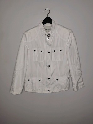 Γυναικείο αντιανεμικό μπουφάν Zara Basic λευκό σαν καινούργιο, μέγεθος L