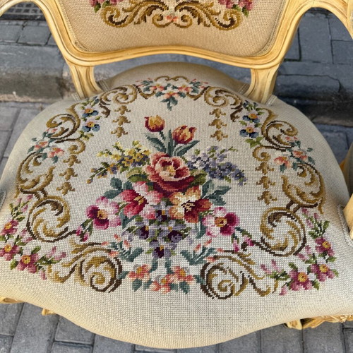 Saridis armchairs like new, set of two, patina