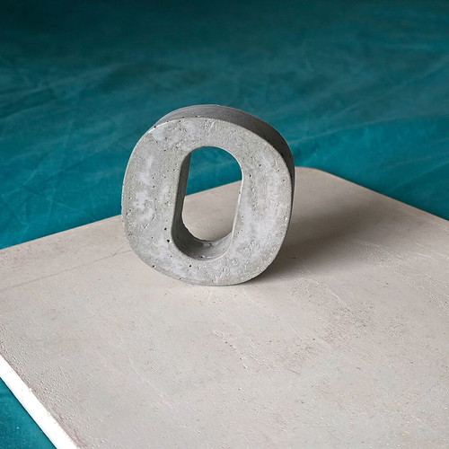 Concrete decorative number 0, handmade
