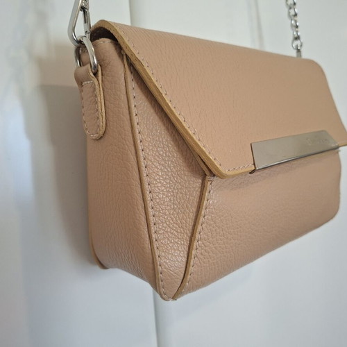Pierre Cardin genuine leather crossbody bag, beige