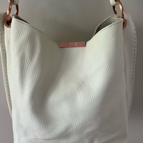 Ted Baker Candiee Soft Grain Leather Tote white like new