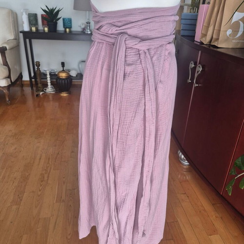 Rien set skirt kimono new, pink and purple organic cotton gauze