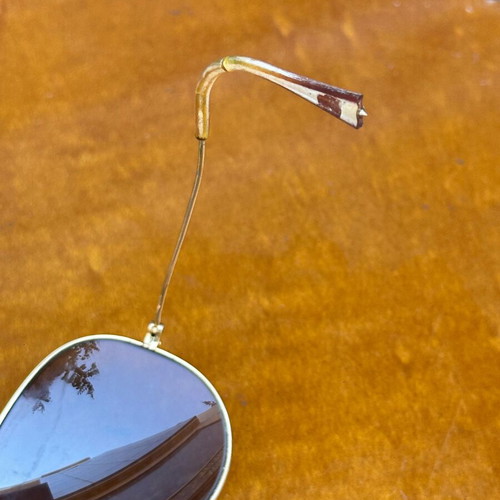 Ray-Ban Aviator vintage sunglasses used, gold frame, brown lenses