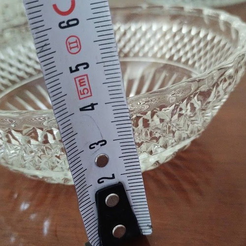 Vintage glass serving set, 22 pieces with embossed designs