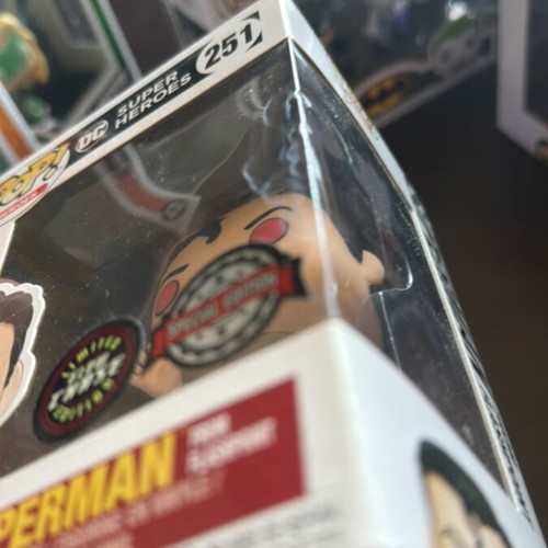 Funko Pop Superman Chase vinyl figure used with box damage