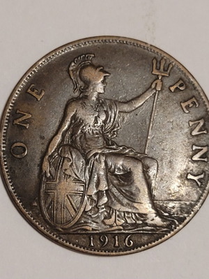 England 1 penny 1916 used