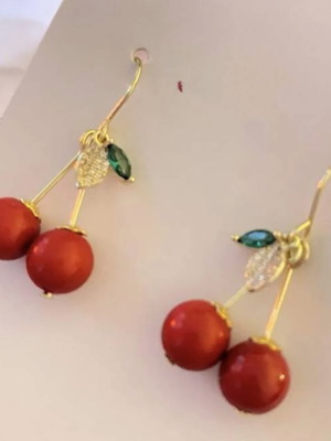 Cherry earrings new, cherry-shaped