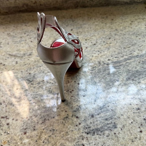 Cesare Paciotti silver sandals like new, bridal heels size 40