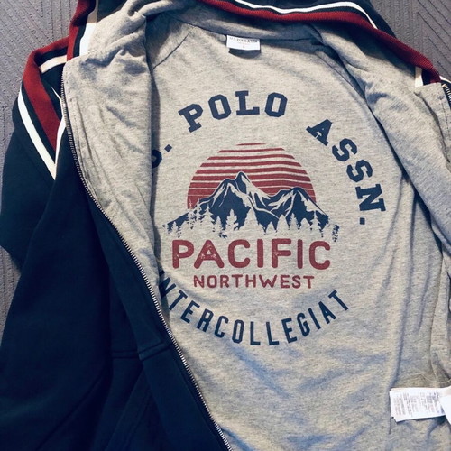 U.S. Polo Assn. men's cardigan used, size S, gray and blue