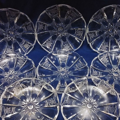 Lausitzer Bleikristall Germany 40'-60' set of 8 cake plates new
