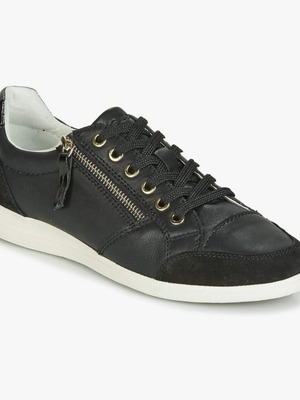 Sneakers Geox Myria B γυναικεία μαύρα από δέρμα και καστόρι σαν καινούρια νο 41