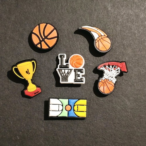 Crocs Charms Pins Jibbitz Basketball set like new, multicolored