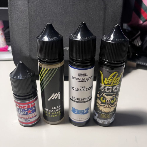 E-Liquid set new, Buttercream, Leaf Tobacco, Blueberry Ice, Arctic Grape